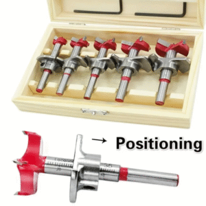 Woodworking Hole Opener Set | Adjustable Flat Wing Drill (15–35mm) with Wooden Box